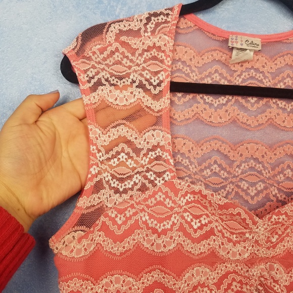 Celine | Light Pink Lace Peplum Blouse - Picture 3 of 7